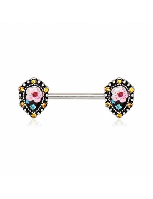 Piercing téton floral larmes