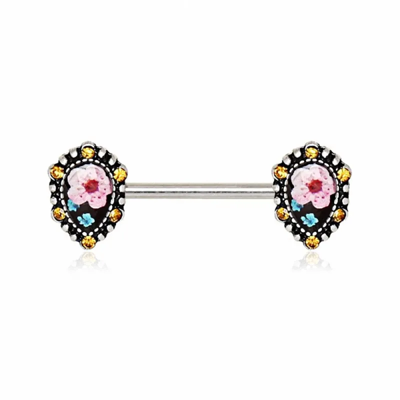 Piercing téton floral larmes
