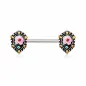 Piercing téton floral larmes