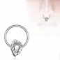 Piercing anneau captif feuille gemme