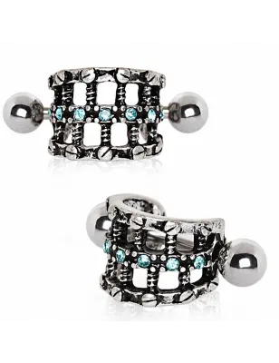 Piercing oreille cartilage hélix manchette Steampunk vis boulon