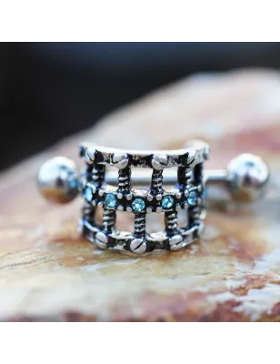 Piercing oreille cartilage hélix manchette Steampunk vis boulon