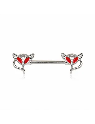 Piercing téton renard yeux rouges