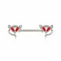 Piercing téton renard yeux rouges