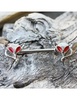 Piercing téton renard yeux rouges