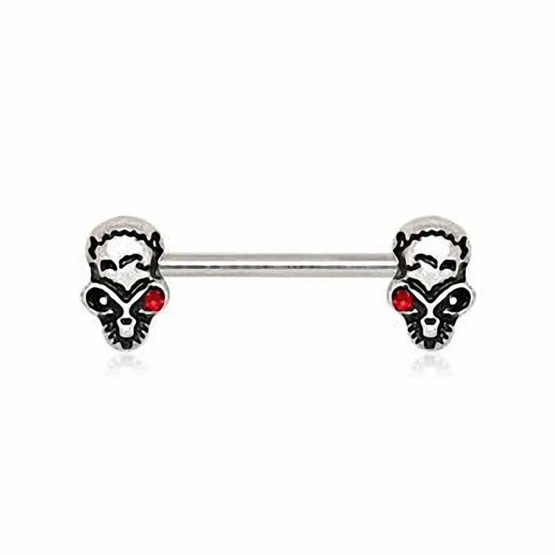 Piercing téton skull alien