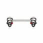 Piercing téton skull alien