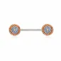 Piercing téton multiples perles orange bleu