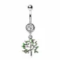 Piercing nombril arbre de vie vert
