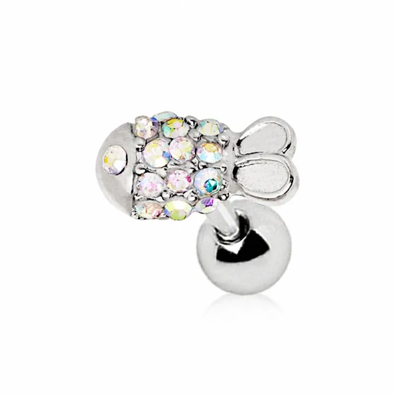 Piercing oreille cartilage hélix poisson aurore boréale