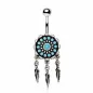 Piercing nombril attrapeur de rêves perles turquoises