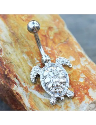 Piercing nombril acier chirurgical tortue