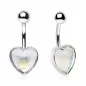 Piercing nombril coeur holographique