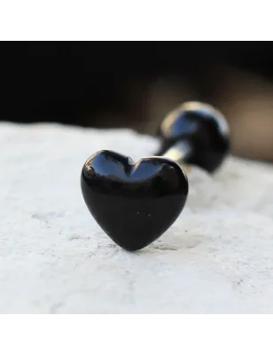 Piercing Langue Coeur acrylique noir