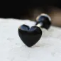 Piercing Langue Coeur acrylique noir