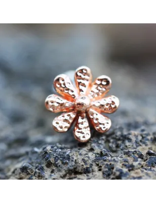 Piercing cartilage hélix plaqué or rose marguerite