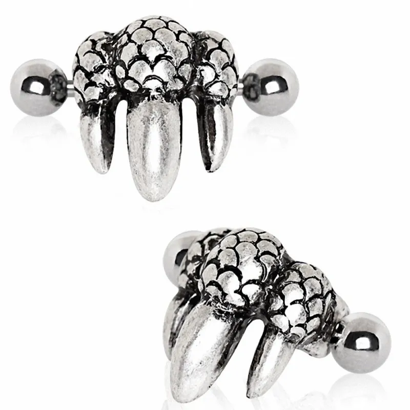 Piercing cartilage hélix manchette griffe de dragon