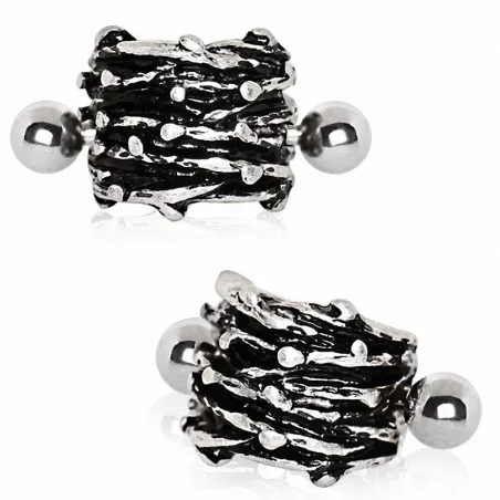 Piercing cartilage hélix manchette épines gothique