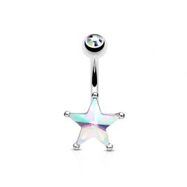 Piercing nombril cristal étoile aurore boréale
