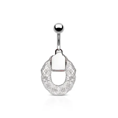 Piercing nombril cristaux à l'intérieur d'un filet