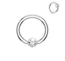 Piercing anneau captif cristal blanc