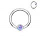 Piercing anneau captif opale violet