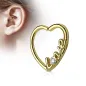 Piercing cartilage daith coeur doré love strass