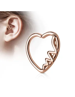 Piercing cartilage daith coeur or rose heartbeat