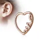Piercing cartilage daith coeur or rose heartbeat