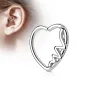 Piercing cartilage daith coeur argenté heartbeat