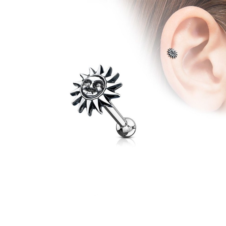 Piercing cartilage hélix soleil tribal