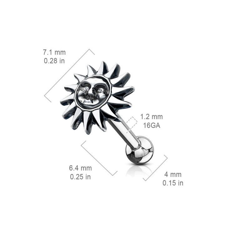 Piercing cartilage hélix soleil tribal