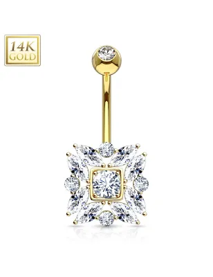 Piercing nombril Or 14 carats marquise