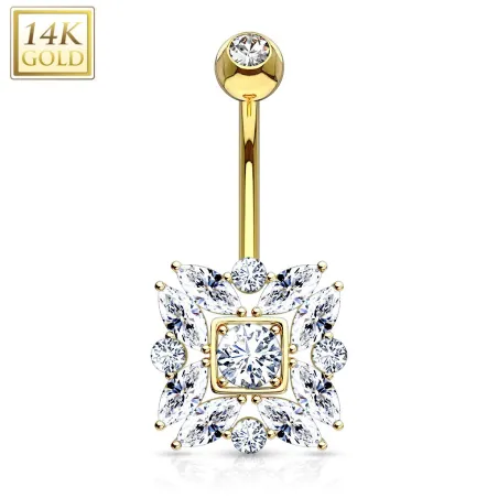 Piercing nombril Or 14 carats marquise