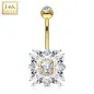 Piercing nombril Or 14 carats marquise
