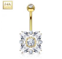 Piercing nombril Or 14 carats marquise