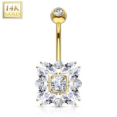 Piercing nombril Or 14 carats marquise