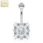 Piercing nombril Or blanc 14 carats marquise