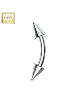 Piercing arcade Or Blanc 14K avec Pointes