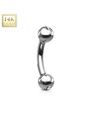 Piercing arcade Or Blanc 14K Gemmes