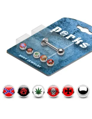 Pack Piercing Labret Acier Chirurgical Logos - Bijou Piercing Labret