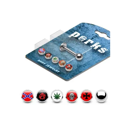 Pack Piercing Labret Acier Chirurgical Logos - Bijou Piercing Labret