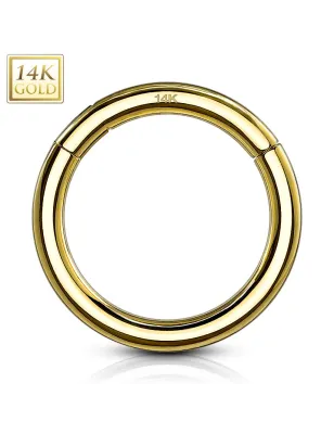 Piercing anneau segment clips en or jaune 14 carats