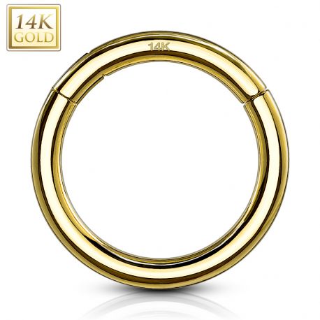 Piercing anneau segment clips en or jaune 14 carats