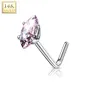 Piercing nez Or blanc 14 carats pierre marquise rose