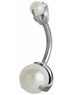 Piercing nombril Swarovski double Perle