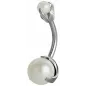Piercing nombril Swarovski double Perle