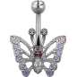 Piercing nombril Swarovski Zirconia Papillon Tanzanite