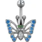 Piercing nombril Swarovski Zirconia Papillon Bleu