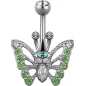 Piercing nombril Swarovski Zirconia Papillon Vert